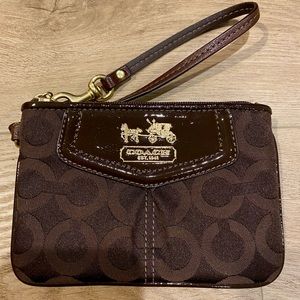 Chocolate Brown Coach wristlet
